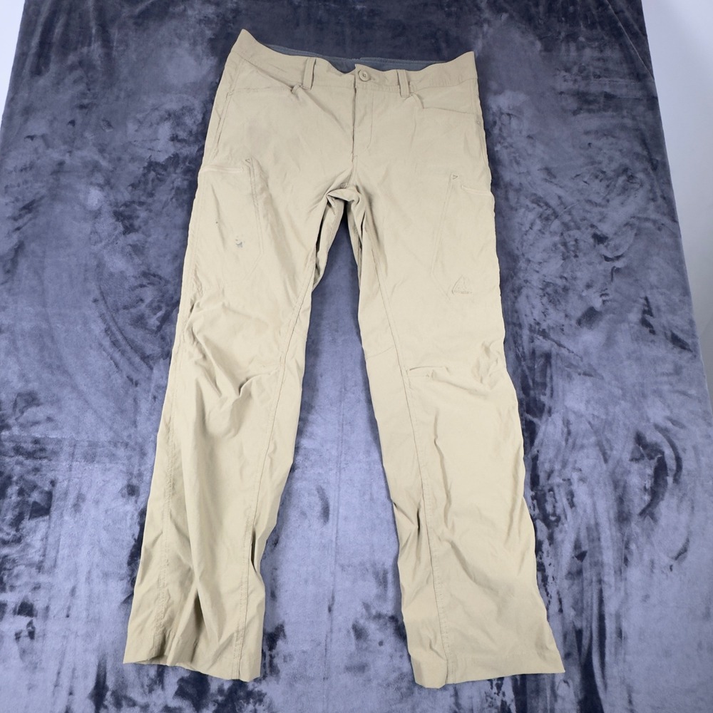 Eddie Bauer First Ascent Pants Mens 38x32 Tan Hiking Guide Outdoor Nylon 4479
